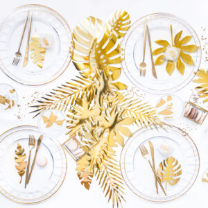 Papierdekoration Aloha - Tropische Blätter, gold