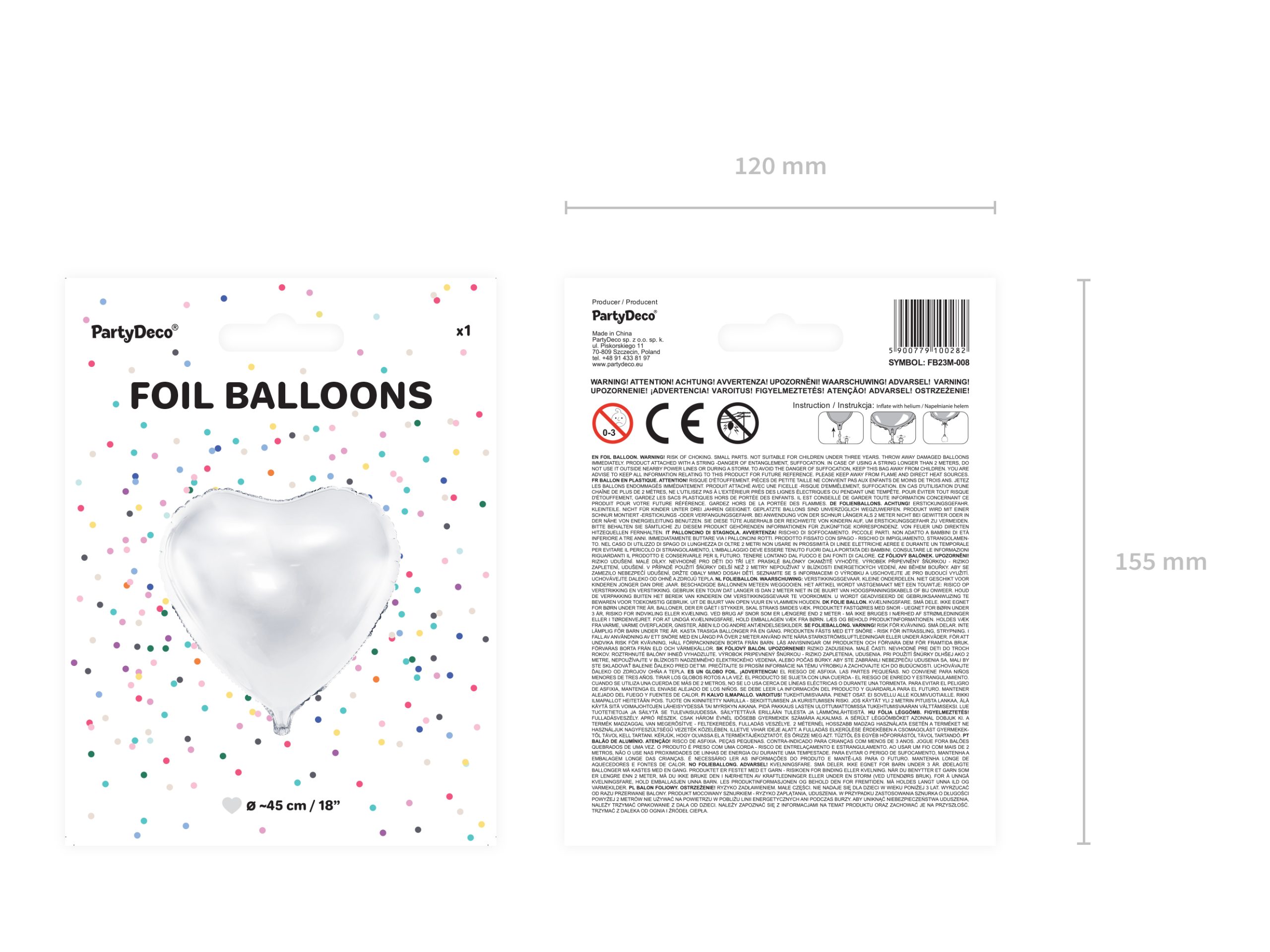 Folienballon Herz weiß – Bild 3