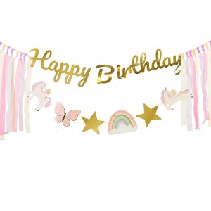 Happy Birthday Banner Einhorn